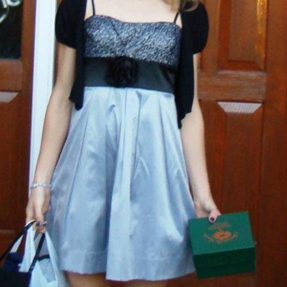 Silver blue homecoming dress